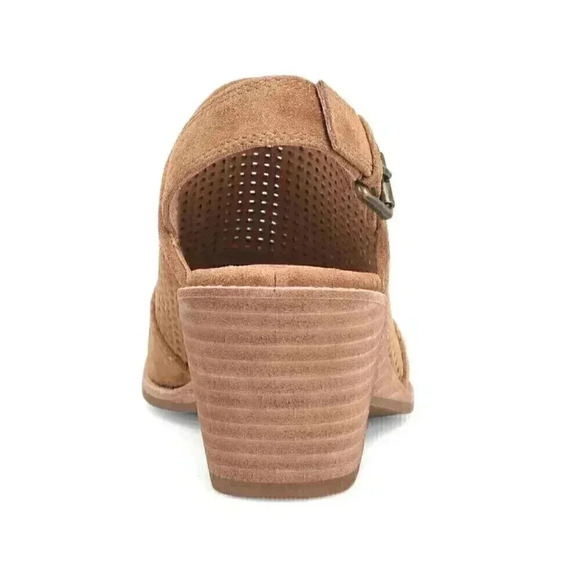 Sofft Sabie Womens 7.5 38.5 Suede Wedge Slingbacks Shoes Saddle Brown NEW - Picture 5 of 8